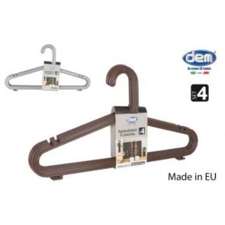 SET 4 PERCHAS PLASTICO GRIS/MARRON MENG