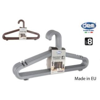 SET 8 PERCHAS PLASTICO GRIS/MARRON MENG