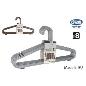 SET 8 PERCHAS PLASTICO GRIS/MARRON MENG