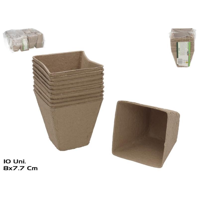 SET 10 SEMILLEROS 8X4.5X7.7 CM SARA