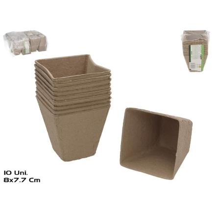 SET 10 SEMILLEROS 8X4.5X7.7 CM SARA