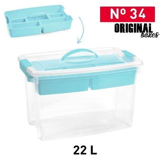 CAJA Nº 34 22 L CO BANDEJA TURQUESA