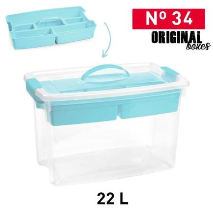 CAJA Nº 34 22 L CO BANDEJA TURQUESA
