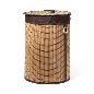CESTA DE ROPA REDONDA CON TAPA DE BAMBU