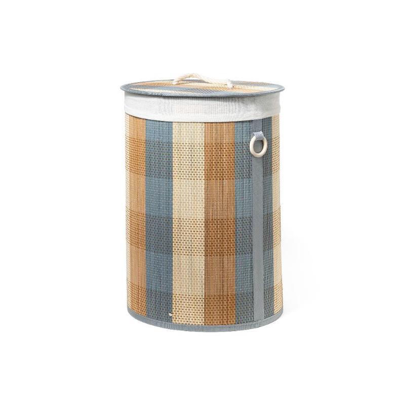 CESTA DE ROPA REDONDA DE BAMBU CON TAPA