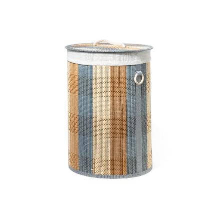 CESTA DE ROPA REDONDA DE BAMBU CON TAPA