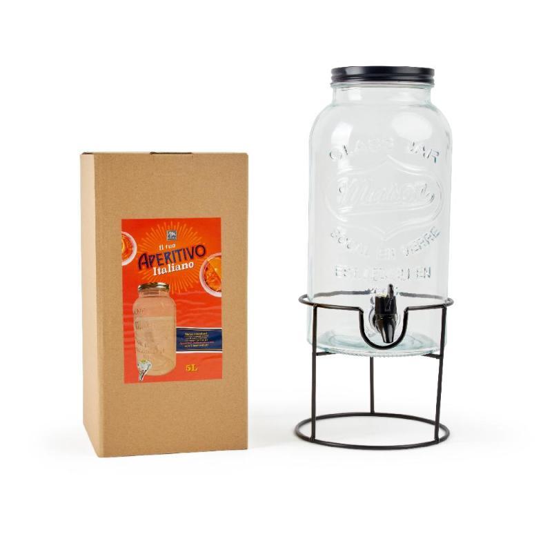 DISPENSADOR DE BEBIDA DE VIDRIO DE 5LT 17X17 CM