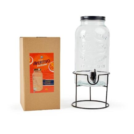DISPENSADOR DE BEBIDA DE VIDRIO DE 5LT 17X17 CM