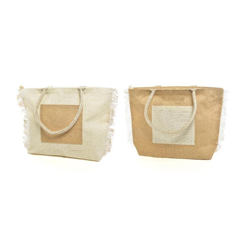 BOLSA DE YUTE CON ASAS COLORES SURT