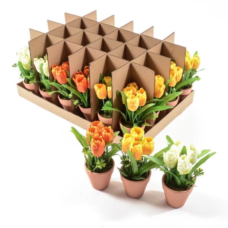 TULIPANES 12X12XH.19 CM COLORES SURT
