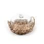 CESTA DE MIMBRE CON TAPA DE CRISTAL 23X25 CM