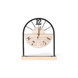 RELOJ DE SOPORTE DE METAL Y MADERA