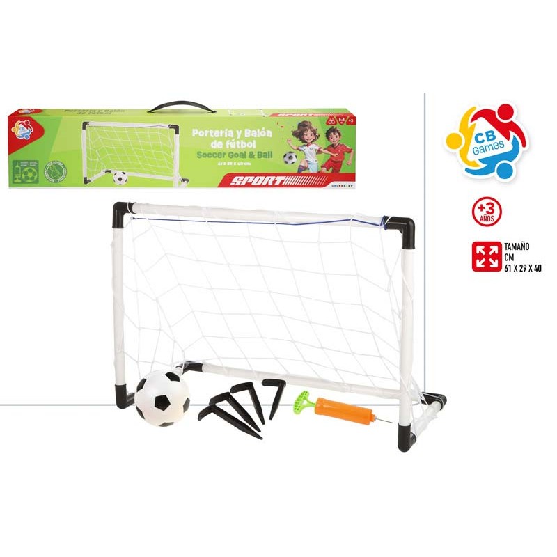 SET PORTERIA 61X29X40 Y BALON FUTBOL