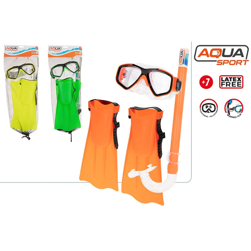 SET MASCARA + TUBO + ALETAS BUCEO
