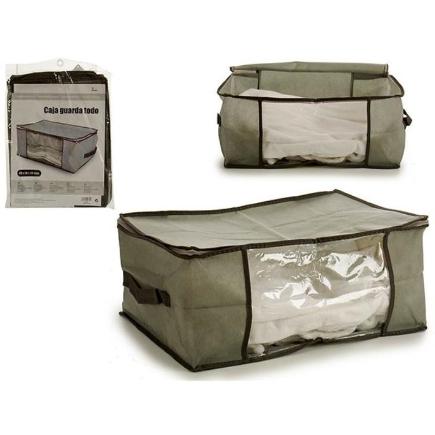 CAJA GUARDA ROPA GRIS 45X30X20CM.
