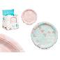 SET 6 PLATOS PAPEL 22 CM ROMBOS SURT 2