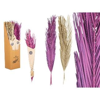 RAMILLETE HOJAS PALMERA SURT MORADO Y NATURAL