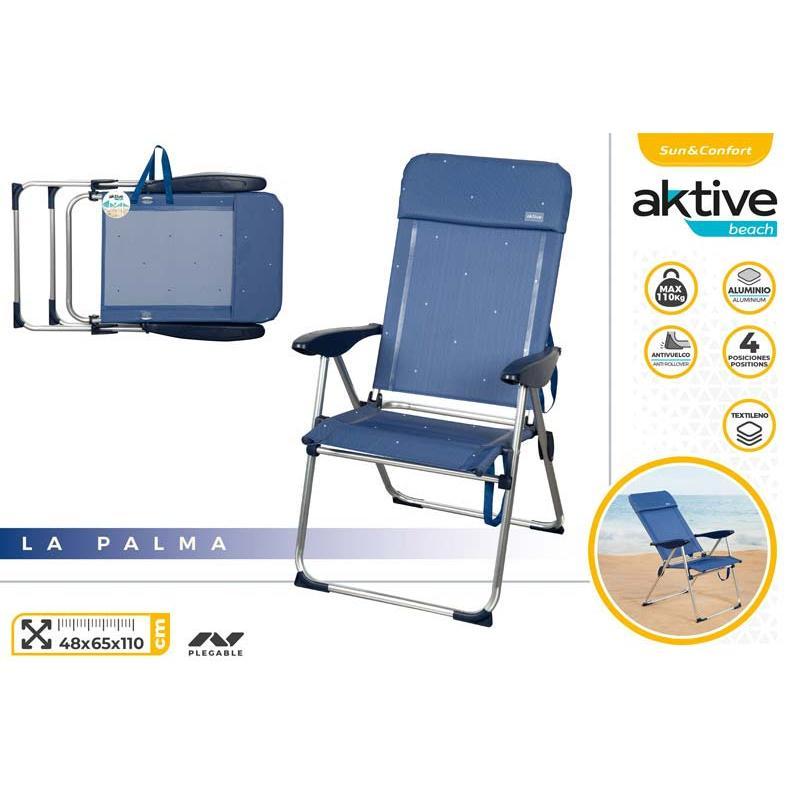 SILLA PLEG ALU 4 POS 48X65X110 CM TEXTILENO