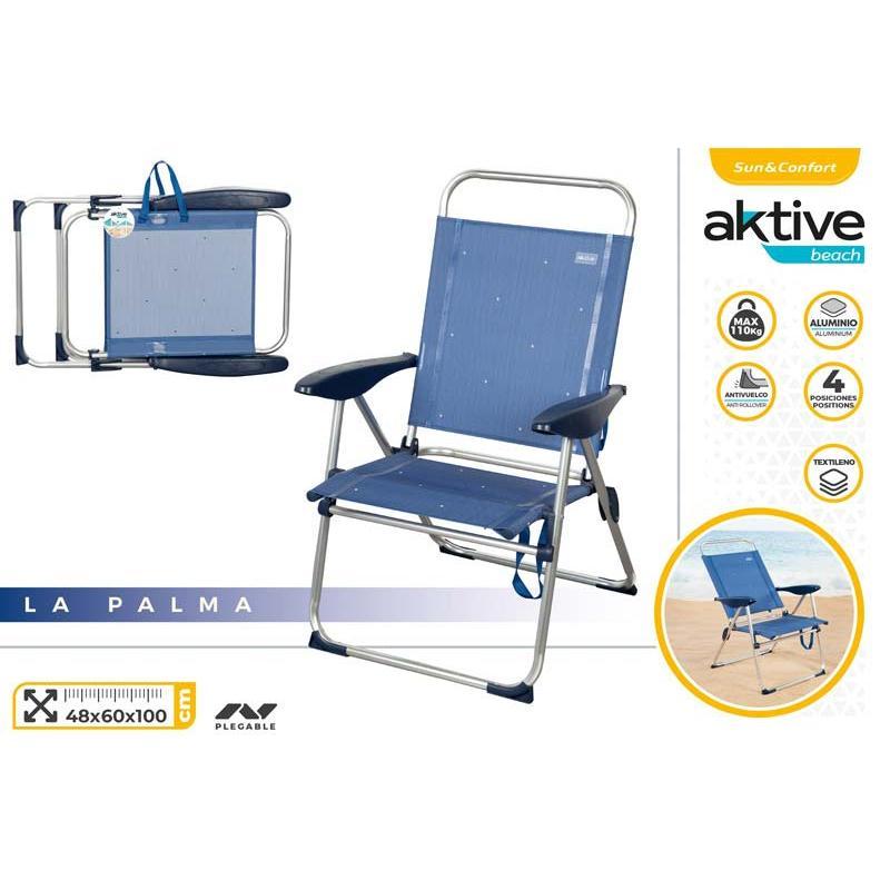 SILLA PLEG ALU 4 POS 48X60X100 CM TEXTILENO