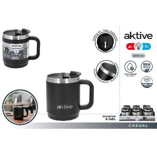 TAZA TERMICA ACERO INOX DOBLE PARED 400 ML