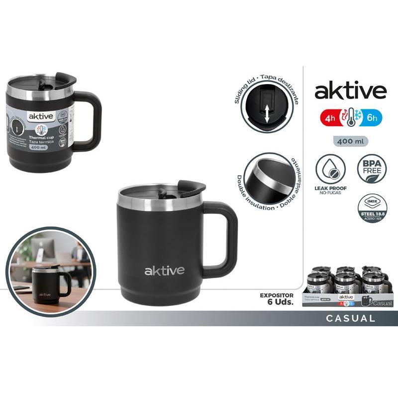 TAZA TERMICA ACERO INOX DOBLE PARED 400 ML