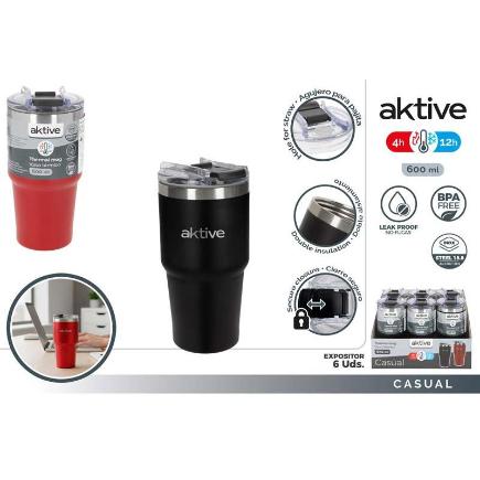 VASO TERMICO ACERO INOX DOBLE PARED 600 ML