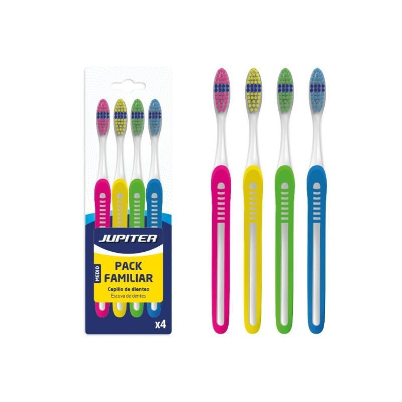 CEPILLO DIENTES NEON PACK FAMILIAR 4 COLORES