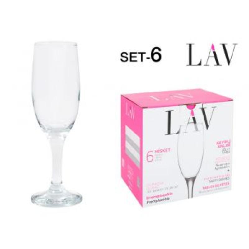 SET 6 COPAS CHAMPAGNE 190 CC MI
