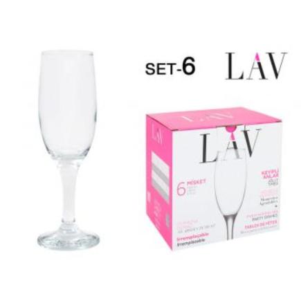 SET 6 COPAS CHAMPAGNE 190 CC MI