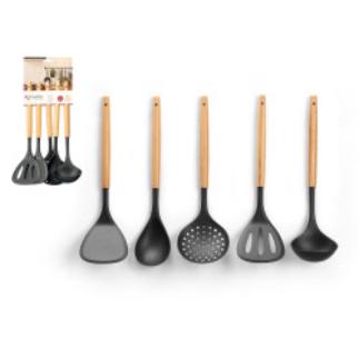 SET 5 UTENSILIOS COCINA PBT BAMBU