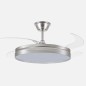 VENTILADOR DC 59W MICENAS NIQUEL 4 ASP TRANSP 106D 6 VEL 6980LM