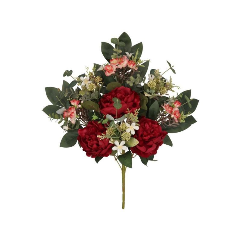 CONJUNTO PEONIAS-MIX (A) X9 55 CM ROJO