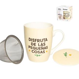 TAZA INFUSION C/FILTRO 350 ML DISFRUTA