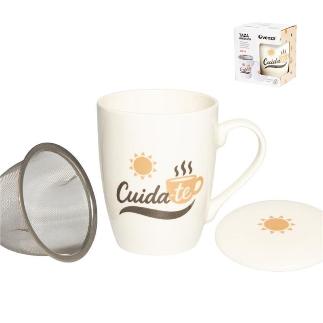TAZA INFUSION C/FILTRO 350 ML CUIDATE