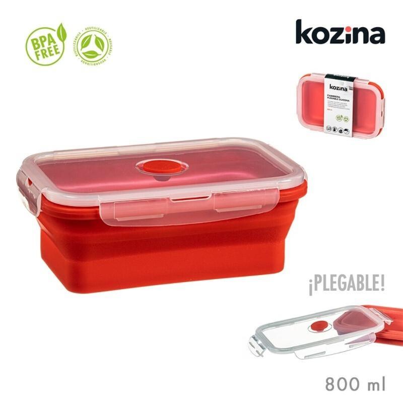 FIAMBRERA SILICONA PLEGABLE ROJA 800 ML