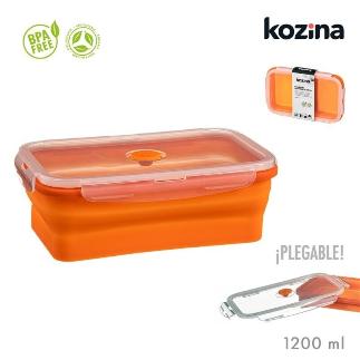 FIAMBRERA SILICONA PLEGABLE NARANJA 1200 ML