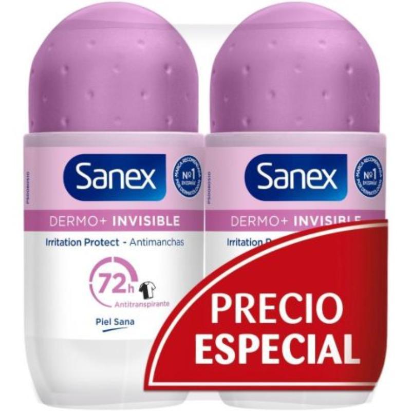SANEX DESOD. ROLL-ON 50 72H DUPLO DERMO INVISIBLE PACK