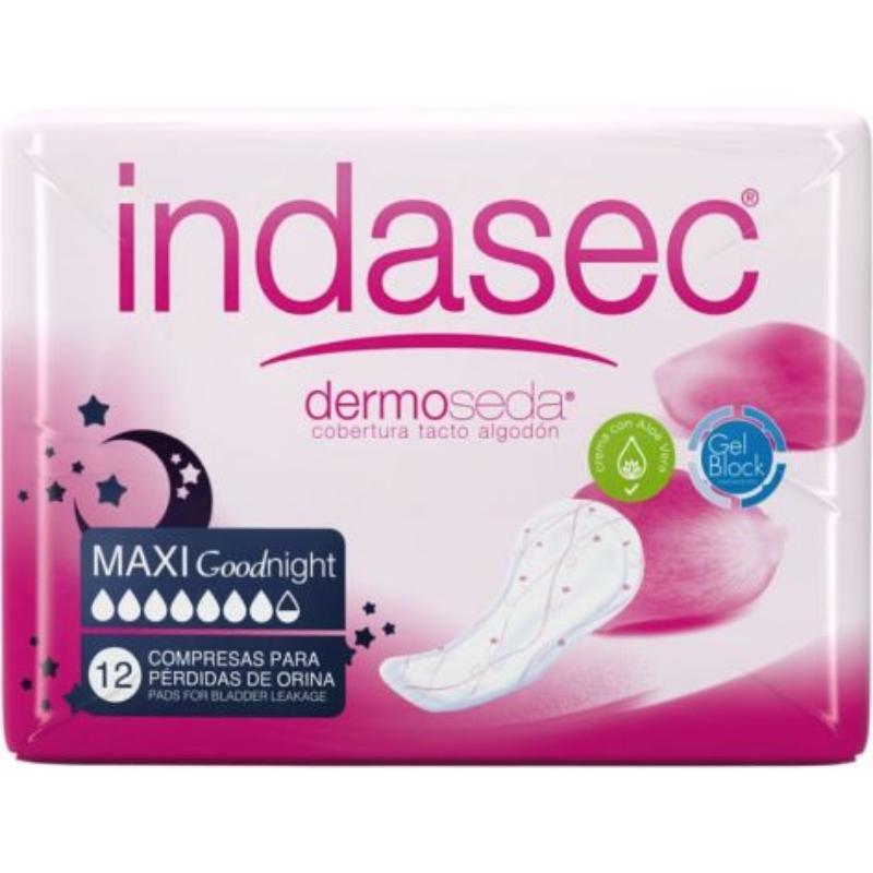 INDASEC COMPRESA INCONTINENCIA MAXI NOCHE 12 UD DERMO