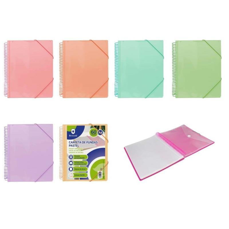 PP BISMARK CARPETA ESPIRAL 60 FUNDAS PASTEL