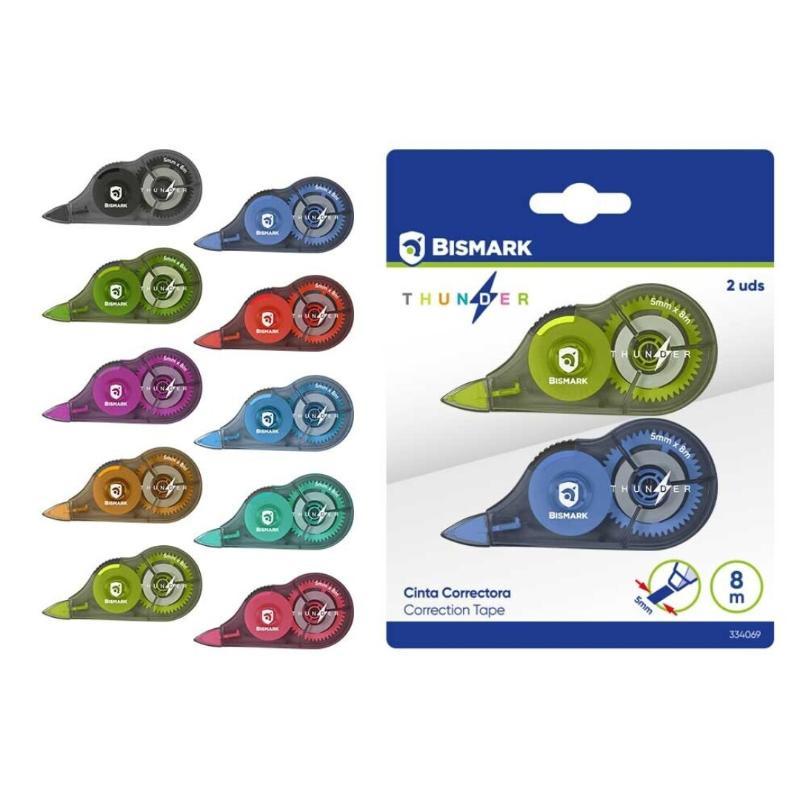 CINTA CORRECTORA THUNDER 8 M PACK AHORRO 2 UDS