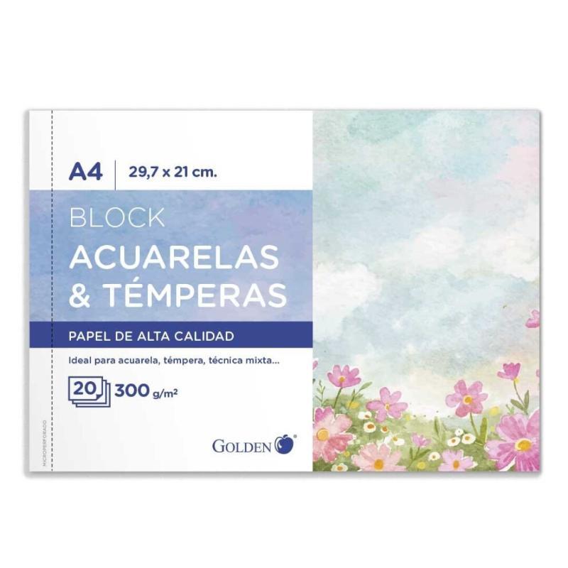 GOLDEN CUADERNO DE DIBUJO ENCOLADO 20 HOJAS 300 GR
