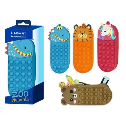 PORTATODO SILICONA SQUISHY ZOO