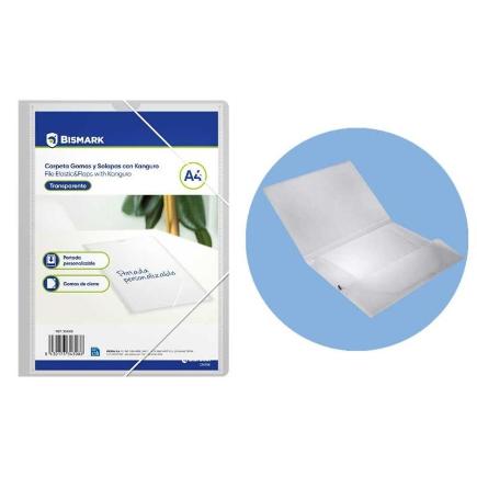PP CARPETA GOMAS Y SOLAPAS TRANSP A4 C KANGURO
