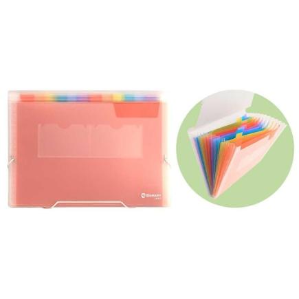 PP CARPETA FUELLE TRANSP C BOLSILLOS COLOR