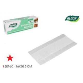SET 60 BOLSAS BOCADILLO 16X30.5 CM ALGON