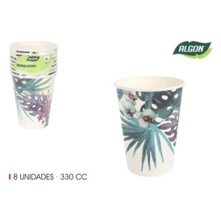 SET-8 VASO CARTON TROPIC 330 CC. ALGON