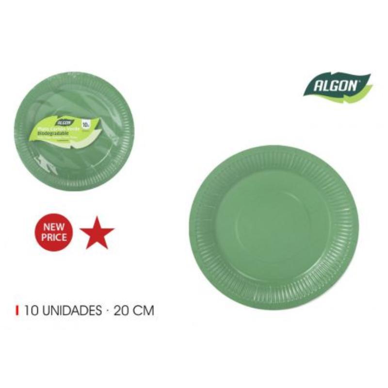 SET-10 PLATO CARTON VERDE SOJA 20 C.ALGON