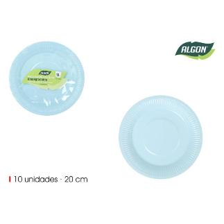 SET-10 PLATO CARTON AZUL BABY SOJA 20 CM ALGON