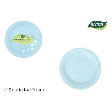 SET-10 PLATO CARTON AZUL BABY SOJA 20 CM ALGON