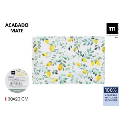 BANDEJA MELAMINA MATE CITRUS 30X20X2.5 CM. LA MEDITERRANEA